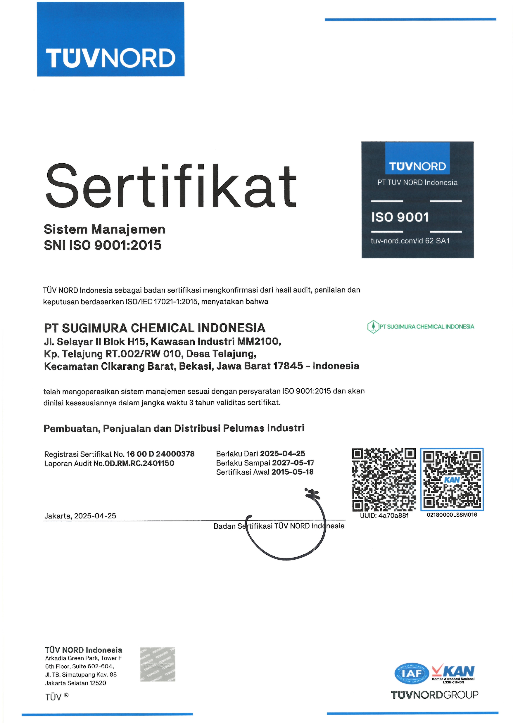 Sertifikat ISO 9001